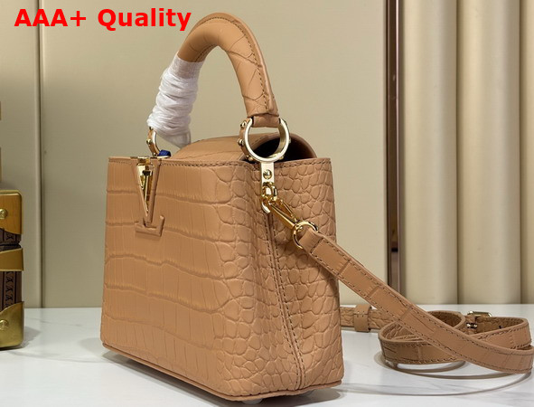 Louis Vuitton Capucines Mini Handbag in Arizona Crocodile Embossed Calfskin Replica