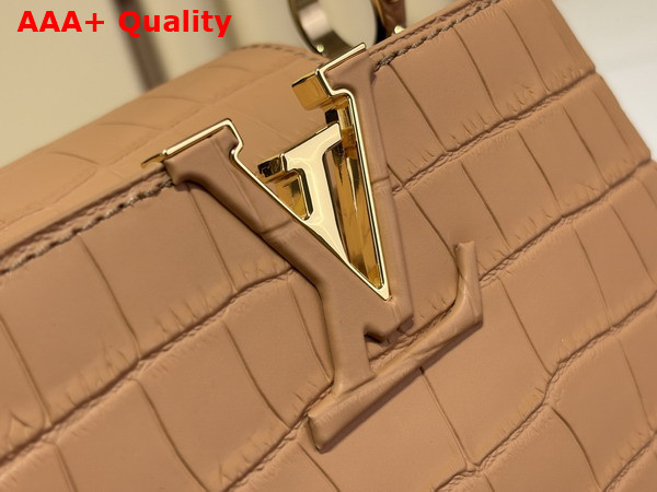 Louis Vuitton Capucines Mini Handbag in Arizona Crocodile Embossed Calfskin Replica