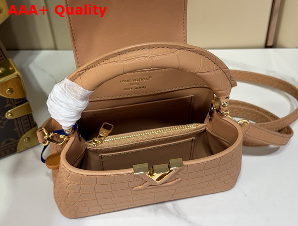 Louis Vuitton Capucines Mini Handbag in Arizona Crocodile Embossed Calfskin Replica
