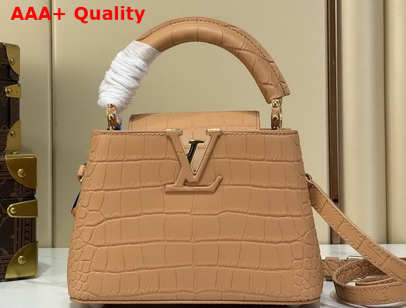 Louis Vuitton Capucines Mini Handbag in Arizona Crocodile Embossed Calfskin Replica
