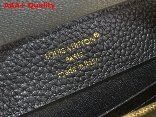Louis Vuitton Capucines Mini Handbag in Black Taurillon Leather Embellished with Two Decorative Chains Replica