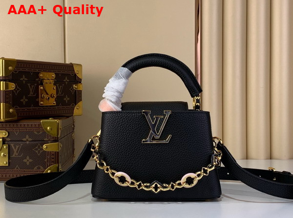 Louis Vuitton Capucines Mini Handbag in Black Taurillon Leather Part of the Harmony Collection Replica