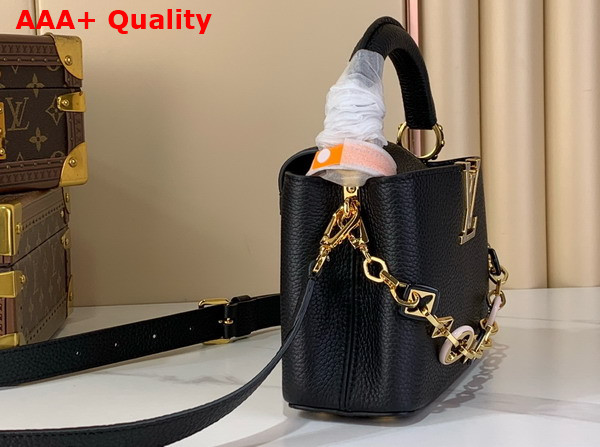 Louis Vuitton Capucines Mini Handbag in Black Taurillon Leather Part of the Harmony Collection Replica