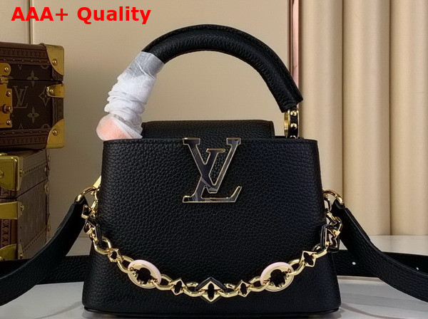 Louis Vuitton Capucines Mini Handbag in Black Taurillon Leather Part of the Harmony Collection Replica