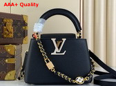 Louis Vuitton Capucines Mini Handbag in Black Taurillon Leather Replica