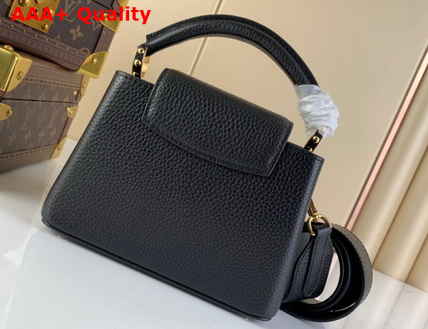Louis Vuitton Capucines Mini Handbag in Black Taurillon Leather with Crystals Replica
