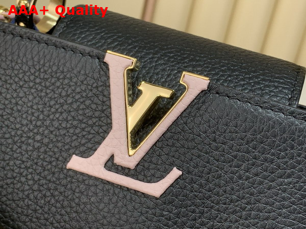 Louis Vuitton Capucines Mini Handbag in Black Taurillon Leather with Hand Braided Chain M29439 Replica
