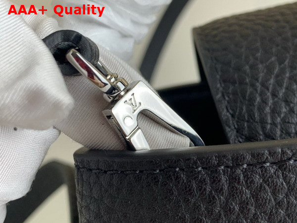 Louis Vuitton Capucines Mini Handbag in Black Taurillon Leather with Lizard Details Replica