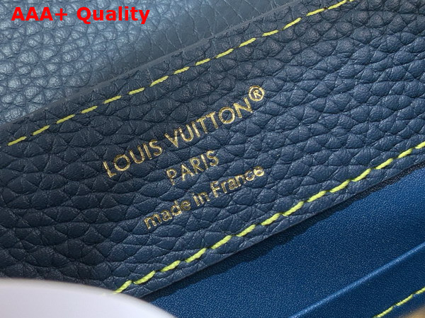 Louis Vuitton Capucines Mini Handbag in Blue Denim Patchwork Design Replica