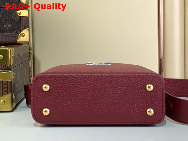 Louis Vuitton Capucines Mini Handbag in Cherry Taurillon Leather and Python Leather Trim Replica