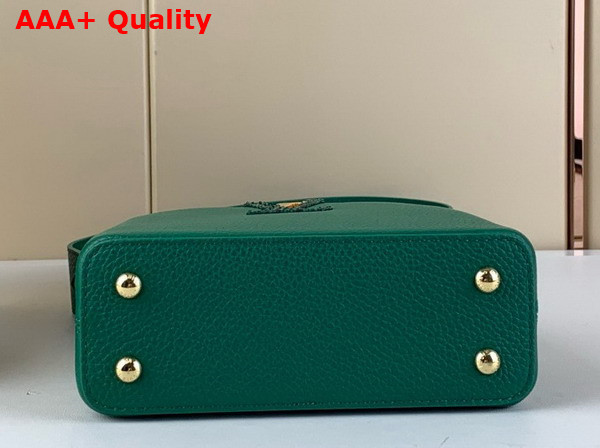 Louis Vuitton Capucines Mini Handbag in Emerald Green Taurillon Leather and Python Leather Trim Replica