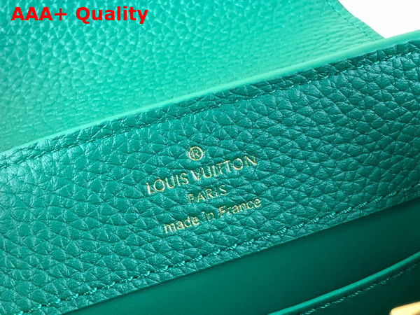Louis Vuitton Capucines Mini Handbag in Emerald Green Taurillon Leather and Python Leather Trim Replica