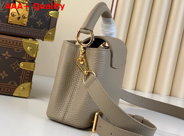 Louis Vuitton Capucines Mini Handbag in Galet Gray Taurillon Leather Replica