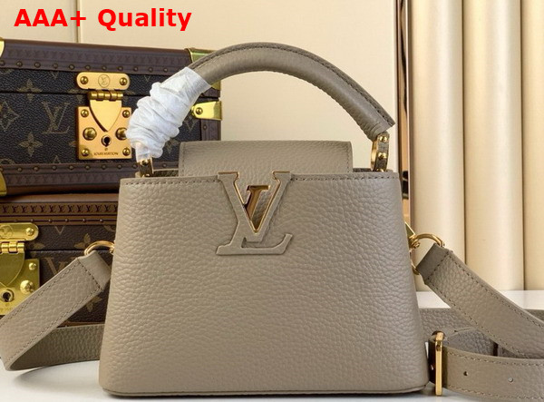 Louis Vuitton Capucines Mini Handbag in Galet Gray Taurillon Leather Replica