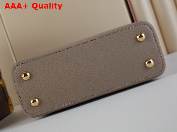 Louis Vuitton Capucines Mini Handbag in Galet Gray Taurillon Leather and Python Leather Trim N85517 Replica