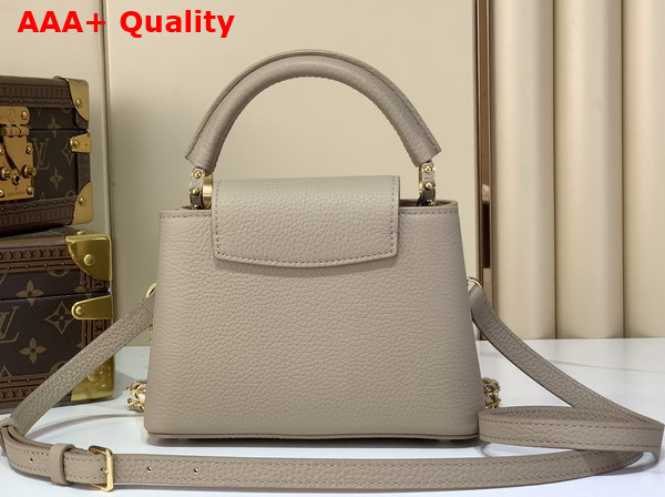 Louis Vuitton Capucines Mini Handbag in Galet Grey Taurillon Leather with Hand Braided Chain M29440 Replica