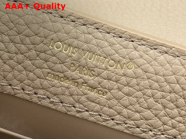 Louis Vuitton Capucines Mini Handbag in Galet Grey Taurillon Leather with Hand Braided Chain M29440 Replica