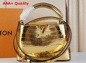 Louis Vuitton Capucines Mini Handbag in Gold Alligator Leather Replica