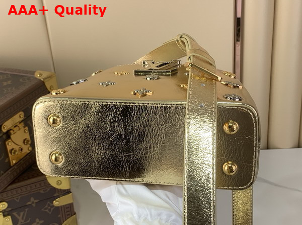 Louis Vuitton Capucines Mini Handbag in Golden Calfskin Leather with Metallic Studs M26258 Replica