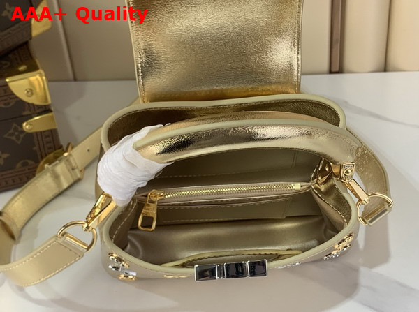 Louis Vuitton Capucines Mini Handbag in Golden Calfskin Leather with Metallic Studs M26258 Replica