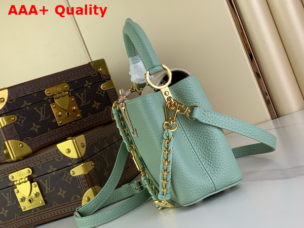 Louis Vuitton Capucines Mini Handbag in Jade Green Taurillon Leather Replica