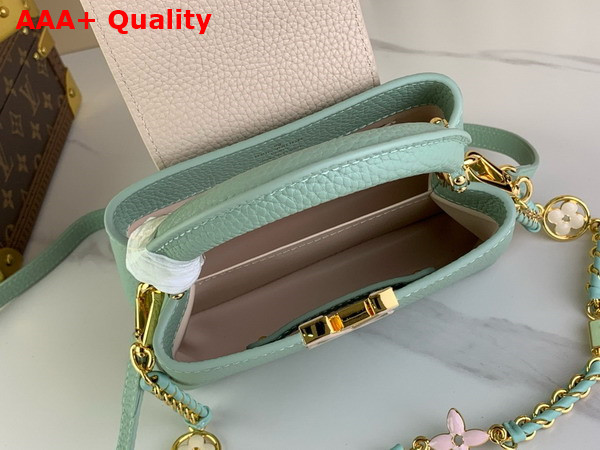 Louis Vuitton Capucines Mini Handbag in Jade Green Taurillon Leather Replica