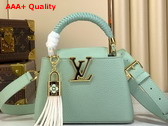 Louis Vuitton Capucines Mini Handbag in Jade Green Taurillon Leather with Tassel Charm M15157 Replica