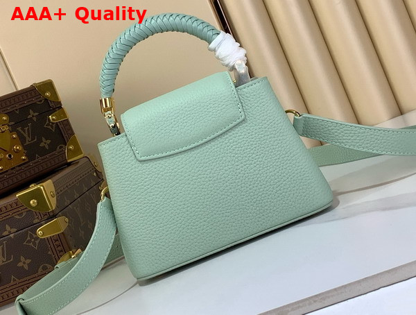 Louis Vuitton Capucines Mini Handbag in Jade Green Taurillon Leather with Tassel Charm M15157 Replica