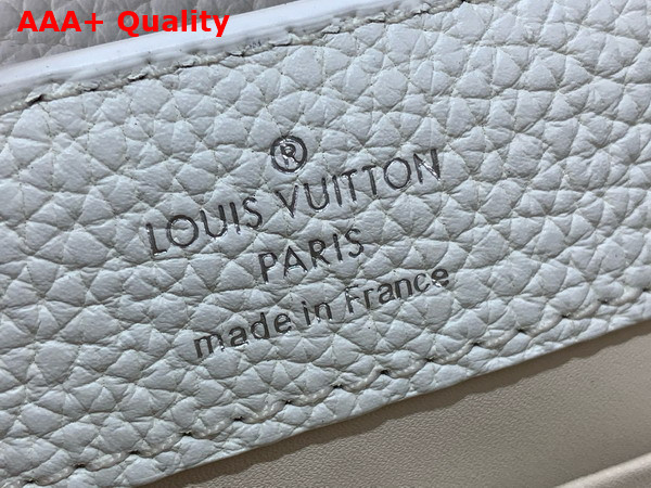 Louis Vuitton Capucines Mini Handbag in Lily White Calf Pirita Leather with Embroidered Sequins M25934 Replica