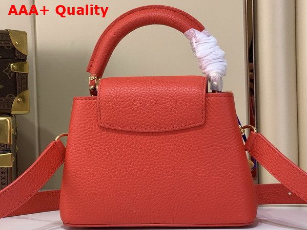 Louis Vuitton Capucines Mini Handbag in Lipstick Red Taurillon Leather Adorned with an Iconic Flower Crown and Signature LV Initials M28899 Replica