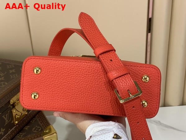 Louis Vuitton Capucines Mini Handbag in Lipstick Red Taurillon Leather Adorned with an Iconic Flower Crown and Signature LV Initials M28899 Replica