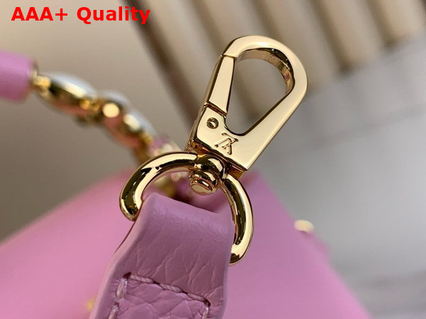 Louis Vuitton Capucines Mini Handbag in Marshmallow Pink Taurillon Leather M24989 Replica