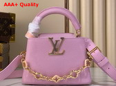 Louis Vuitton Capucines Mini Handbag in Marshmallow Pink Taurillon Leather Part of the Harmony Collection Replica