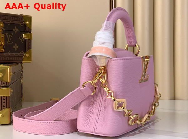 Louis Vuitton Capucines Mini Handbag in Marshmallow Pink Taurillon Leather Part of the Harmony Collection Replica