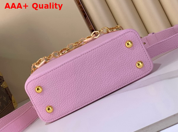 Louis Vuitton Capucines Mini Handbag in Marshmallow Pink Taurillon Leather Part of the Harmony Collection Replica