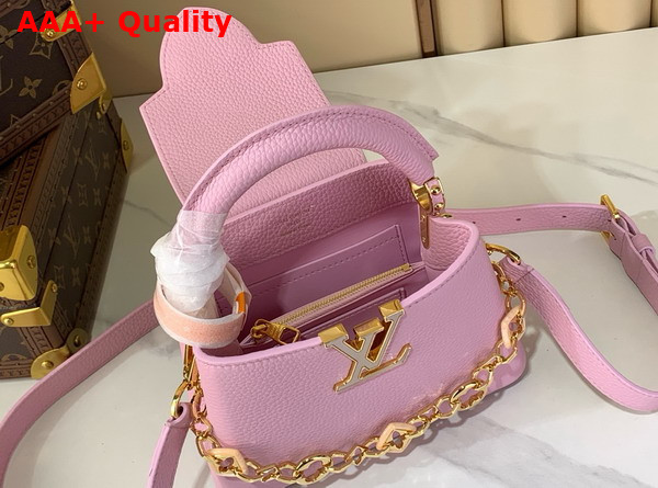 Louis Vuitton Capucines Mini Handbag in Marshmallow Pink Taurillon Leather Part of the Harmony Collection Replica