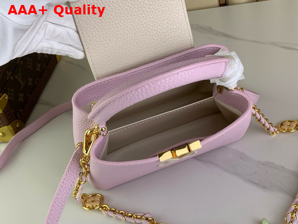 Louis Vuitton Capucines Mini Handbag in Marshmallow Taurillon Leather M23951 Replica