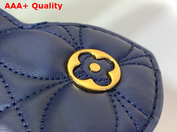 Louis Vuitton Capucines Mini Handbag in Navy Blue Lambskin Leather with Monogram Flowers Motif Replica