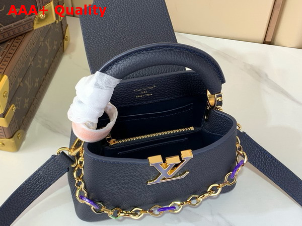 Louis Vuitton Capucines Mini Handbag in Navy Taurillon Leather Part of the Harmony Collection M14971 Replica