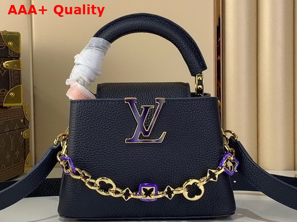 Louis Vuitton Capucines Mini Handbag in Navy Taurillon Leather Part of the Harmony Collection M14971 Replica