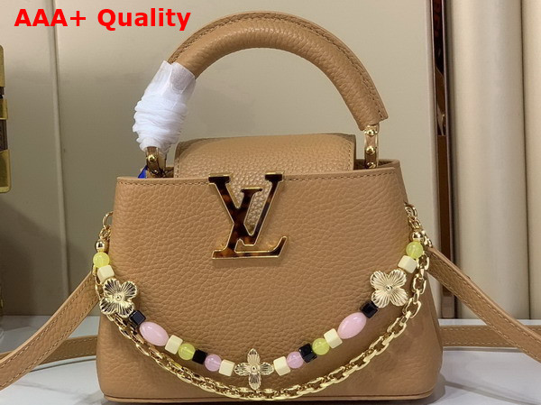 Louis Vuitton Capucines Mini Handbag in Noisette Taurillon Leather Replica