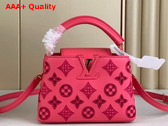 Louis Vuitton Capucines Mini Handbag in Pink Calfskin Perforated with the Monogram Pattern Replica