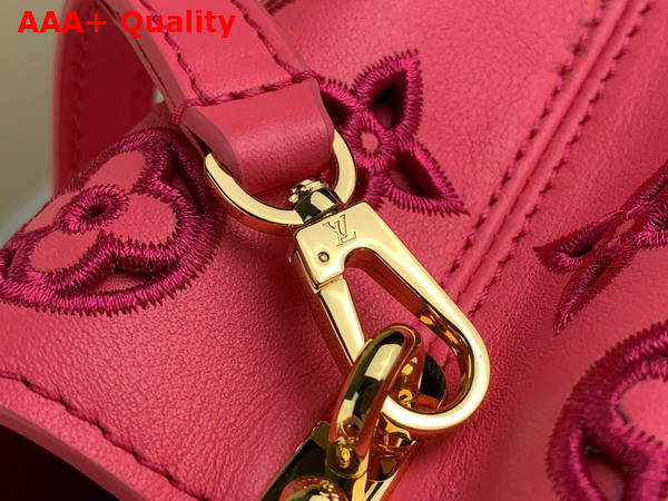 Louis Vuitton Capucines Mini Handbag in Pink Calfskin Perforated with the Monogram Pattern Replica