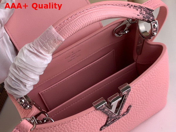 Louis Vuitton Capucines Mini Handbag in Pink Taurillon Leather with Lizard Details Replica