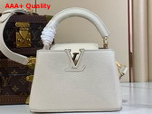 Louis Vuitton Capucines Mini Handbag in Snow Taurillon Leather M24733 Replica