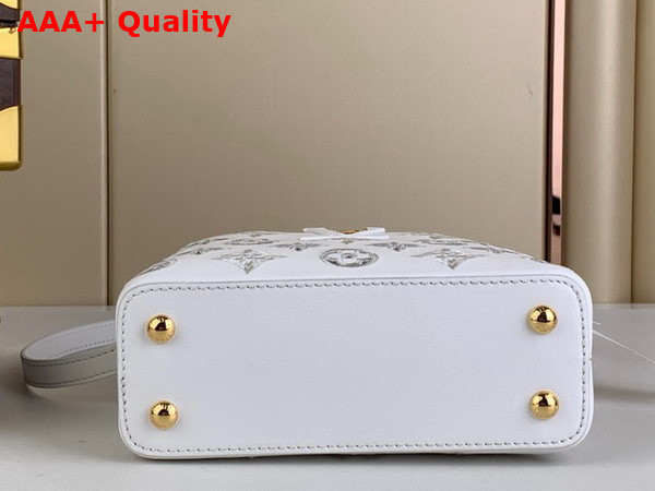 Louis Vuitton Capucines Mini Handbag in Snow White Calfskin Perforated with the Monogram Pattern Replica