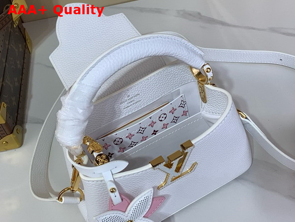 Louis Vuitton Capucines Mini Handbag in Snow White Taurillon Leather M21416 Replica