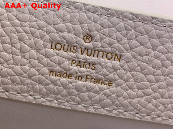 Louis Vuitton Capucines Mini Handbag in Snow White Taurillon Leather and Python Leather Trim N85515 Replica