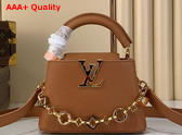 Louis Vuitton Capucines Mini Handbag in Tan Taurillon Leather Replica