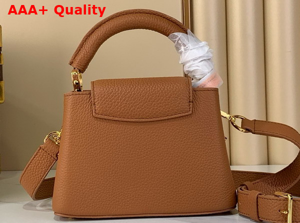 Louis Vuitton Capucines Mini Handbag in Tan Taurillon Leather Replica